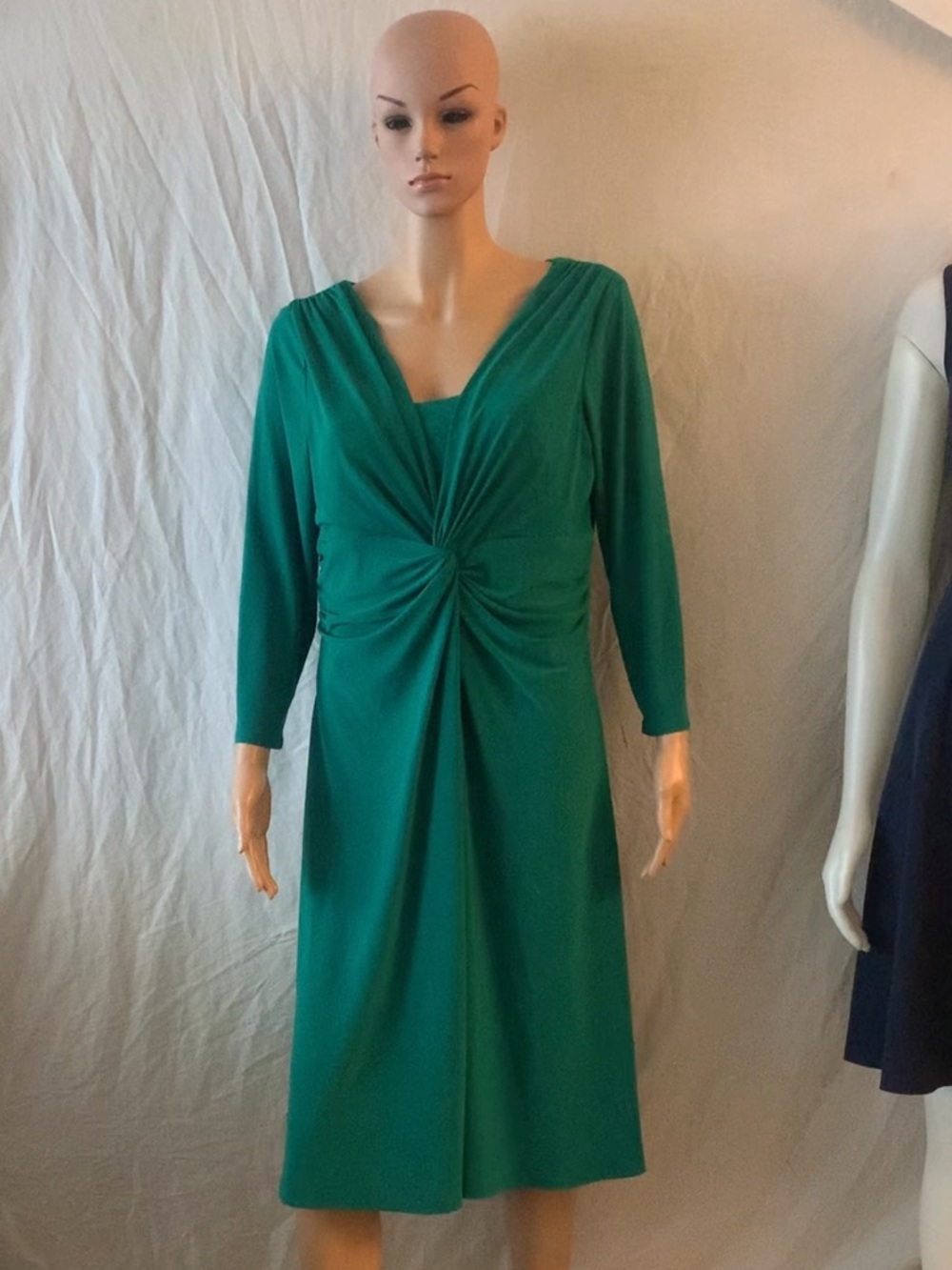 Chaps Emerald Knot-Front Midi Dress